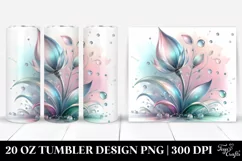 Abstract Shiny Snowdrop, Transparent 20 Oz Tumbler Product Image 1