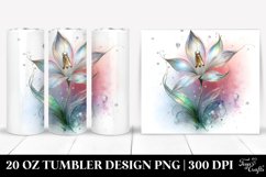 Abstract Shiny Snowdrop, Transparent 20 Oz Tumbler Product Image 1