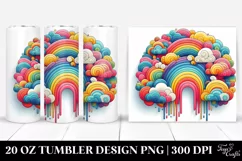 Colorful Whimsical Rainbow Clouds | 20 oz Tumbler Product Image 1