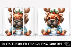 Extremely Expressive Bullmastiff with Tea Cup, 20 Oz Tumbler Product Image 1