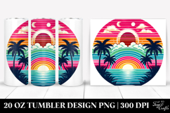 Retro Tropical Rainbow Sunset 20 Oz Tumbler Product Image 1