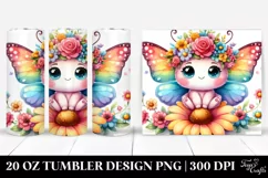 Colorful Butterfly Flower Crown | 20 oz Tumbler Product Image 1