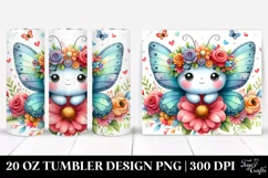Vibrant Flower Crown Butterfly | 20 oz Tumbler Product Image 1