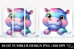 Colorful Cute Baby Hippo | 20 oz Tumbler Product Image 1