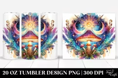 Vibrant Magical Celestial Mushroom Clipart 20 Oz Tumbler Product Image 1
