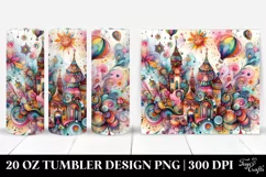 Whimsical Flowers, Vibrant Drawing | 20 oz Tumbler Product Image 1