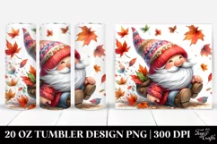 Colorful Gnome Tumbling with Autumn Leaves | 20 oz Tumbler Product Image 1