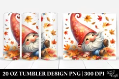 Colorful Gnome Tumbling with Autumn Leaves | 20 oz Tumbler Product Image 1