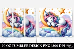 Colorful Unicorn Star Napping | 20 Oz Tumbler Product Image 1