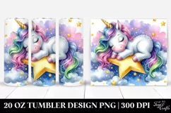 Colorful Unicorn Star Napping | 20 Oz Tumbler Product Image 1
