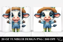 Happy Baby Cow with Sun Hat 20 Oz Tumbler Product Image 1