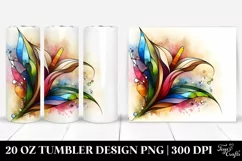Abstract Wooden Calla Lily Stained | 20 oz Tumbler Product Image 1