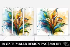 Abstract Wooden Calla Lily | 20 Oz Tumbler Product Image 1