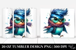 Running Cute Baby Bird, Transparent 20 Oz Tumbler Product Image 1