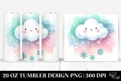 Vibrant Cloud with Snowflakes, Digital Painting | 20 oz Product Image 1