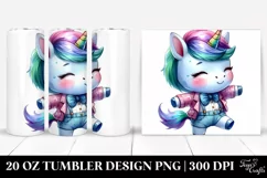 Dancing Cute Baby Unicorn, Transparent 20 Oz Tumbler Product Image 1