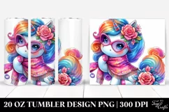Vibrant Cute Unicorn Dressed | 20 oz Tumbler Product Image 1