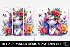 Vibrant Cute Unicorn Dressed | 20 oz Tumbler Product Image 1