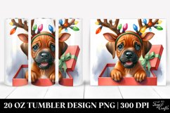 Expressive Rhodesian Ridgeback with Reindeer Horns, 20 Oz Product Image 1
