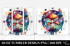 Vibrant Magical Celestial Mushroom Clipart 20 Oz Tumbler Product Image 1
