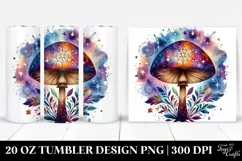 Vibrant Magical Celestial Mushroom Clipart 20 Oz Tumbler Product Image 1