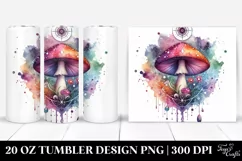 Vibrant Magical Celestial Mushroom Clipart 20 Oz Tumbler Product Image 1