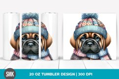 Watercolor Baby Mastiff, Winter | 20 oz Tumbler Product Image 1