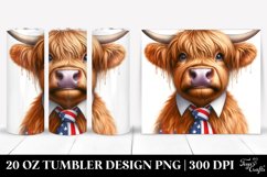 Watercolor Highland Cow Tie | 20 Oz Tumbler Product Image 1