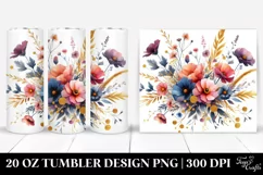 Vibrant Wild Flowers with Gold Insertions | 20 oz Tumbler Product Image 1