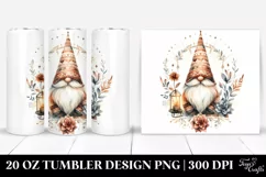 Washed Watercolor, Boho Gnome | 20 oz Tumbler Product Image 1