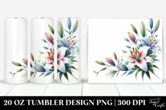 Vibrant Small Lily Watercolor | 20 oz Tumbler Product Image 1