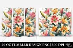Vibrant Small Lily Watercolor | 20 oz Tumbler Product Image 1