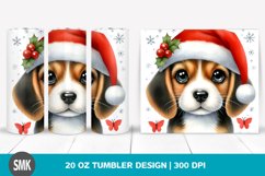 Watercolor Baby Beagle, Santa Hat | 20 oz Tumbler Product Image 1