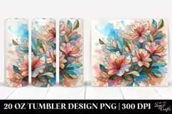 Abstract Azalea, Transparent 20 Oz Tumbler Product Image 1