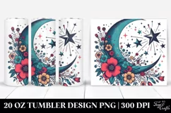 Colorful Half Moon with Stars 20 Oz Tumbler Product Image 1