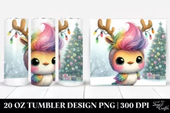 Expressive Hummingbird with Reindeer Horns, 20 Oz Tumbler Product Image 1