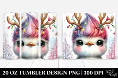 Expressive Hummingbird with Reindeer Horns, 20 Oz Tumbler Product Image 1
