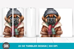 Watercolor Baby Bullmastiff, Winter | 20 oz Tumbler Product Image 1