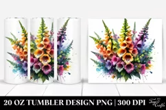 Abstract Vibrant Bouquet Foxglove 20 Oz Tumbler Product Image 1