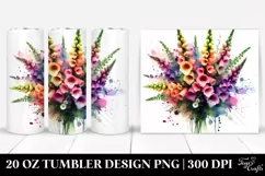Abstract Vibrant Bouquet Foxglove 20 Oz Tumbler Product Image 1
