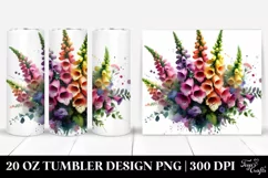 Abstract Vibrant Bouquet Foxglove 20 Oz Tumbler Product Image 1