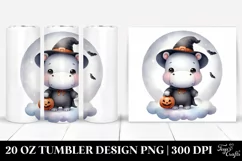 Simple Halloween Hippo on Cloud 20 Oz Tumbler Product Image 1