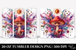 Vibrant Magical Celestial Mushroom Clipart 20 Oz Tumbler Product Image 1