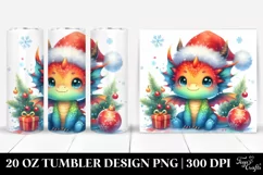 Cute Baby Dragon with Decorations Clipart 20 Oz Tumbler Product Image 1