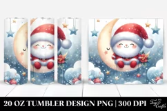 Vibrant Santa on Moon with Snowflakes, Digital Painting | 20 Product Image 1