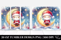 Vibrant Santa on Moon with Snowflakes, Digital Painting | 20 Product Image 1