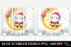 Vibrant Santa on Moon with Snowflakes, Digital Painting | 20 Product Image 1