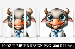 Funny Baby Bull with Tie Clipart, Transparent 20 Oz Tumbler Product Image 1