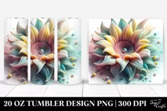 Glossy Sunflower Watercolor | 20 oz Tumbler Product Image 1