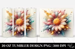 Glossy Sunflower Watercolor | 20 oz Tumbler Product Image 1